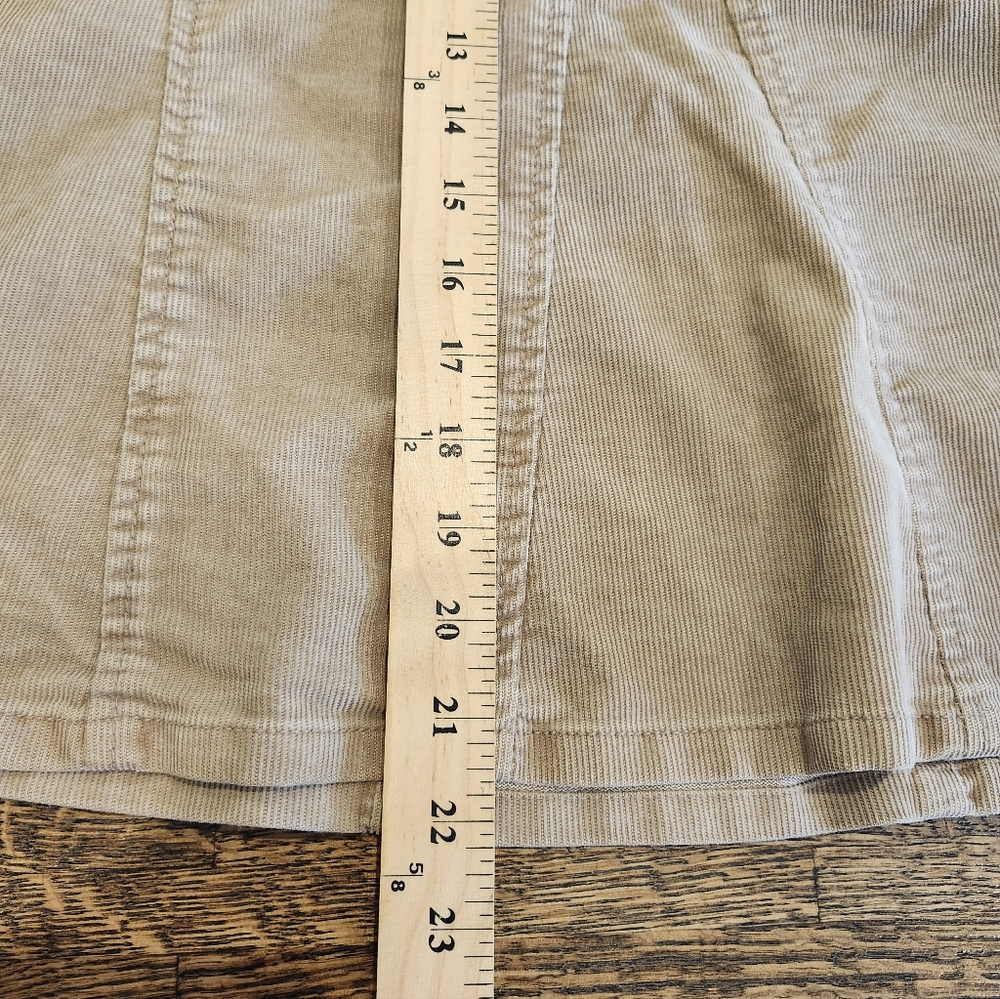 Gap Stretch Tan A-Line Flounce Paneled  Corduroy Skirt Size 10 - Picture 3 of 6